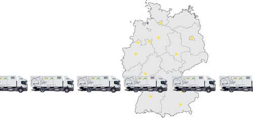 Aktenvernichtung mit Mammut Deutschland - kleine Karte